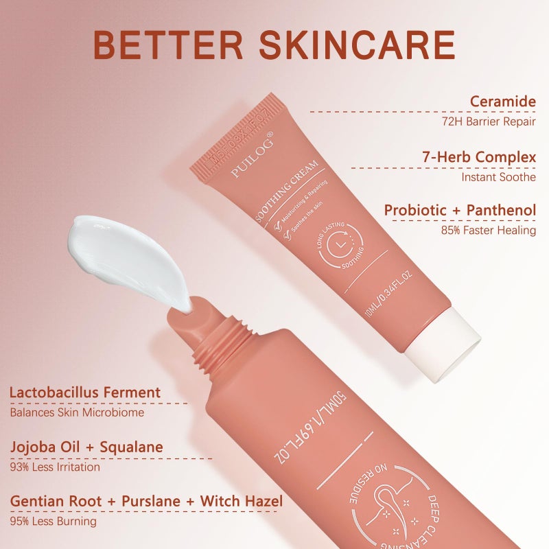 PUILOG Facial Hair Removal Cream Kit for Women Face â€“ Depilatory & Soothing Cream, 4 Min Painless & Flawless Lip Chin Hair Remover, Gentle for Sensitive Skin Hair Removal (1.69 + 0.34 FL Oz) - Image 3
