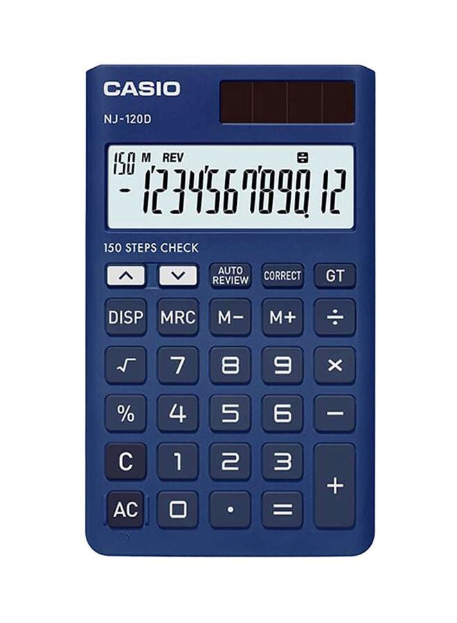 CASIO NJ-120D-BU-W-DH-W Portable Calculator Blue - Image 1