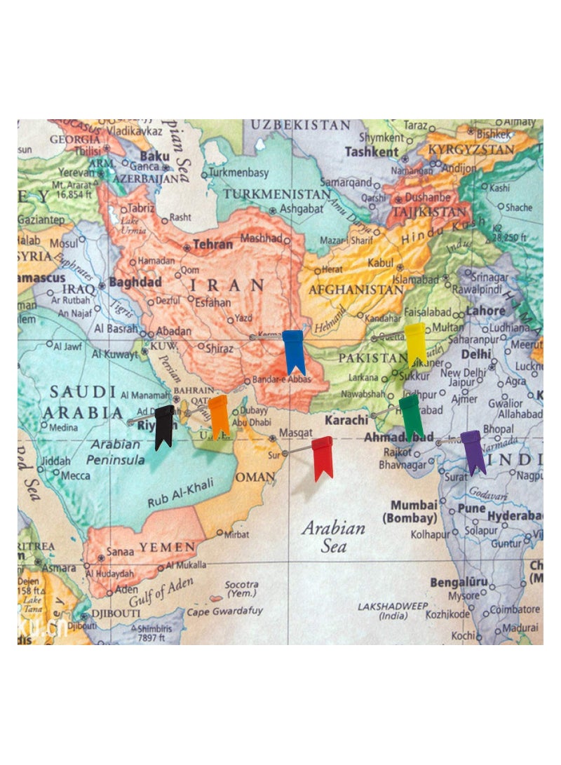 400 دبوس دفع - ألوان متنوعة دبابيس خريطة برؤوس بلاستيكية ونقاط فولاذية، مثالية للوح الفلين، لوحات الإعلانات، و الصور في المنزل أو المدرسة. - Image 3