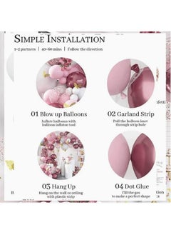 Zeemey 118-pcs Butterfly Metallic Pink Balloons Garland Arch Kit, Butterfly Stickers Baby Pink White Confetti Balloons, for Women Girls Birthday Shower Wedding Party Background Decorations  - Image 3