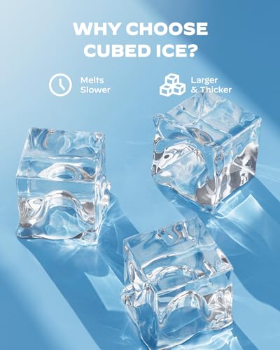 Silonn صانعة الثلج سيلون، 44 رطل في اليوم، طريقتان لإضافة الماء، تنظيف تلقائي، آلة ثلج من الفولاذ المقاوم للصدأ للاستخدام المنزلي والمكاتب والحفلات - Image 4