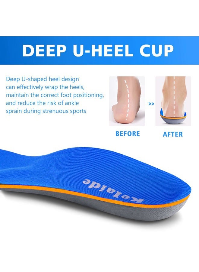 Kelaide Plantar Fasciitis High Arch Support Insoles for Men and Women - Orthotic Inserts with Metatarsal Pad and Deep Heel Cup - Comfort Insoles for Flat Feet Arch Pain - Work Sport Cushioning Insoles - Image 3