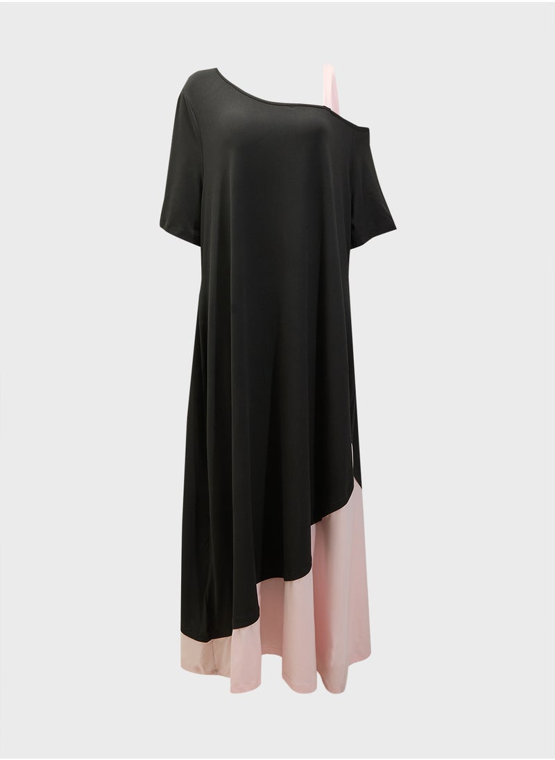 Ella Plus Color Block A-Line Dress  - Image 1