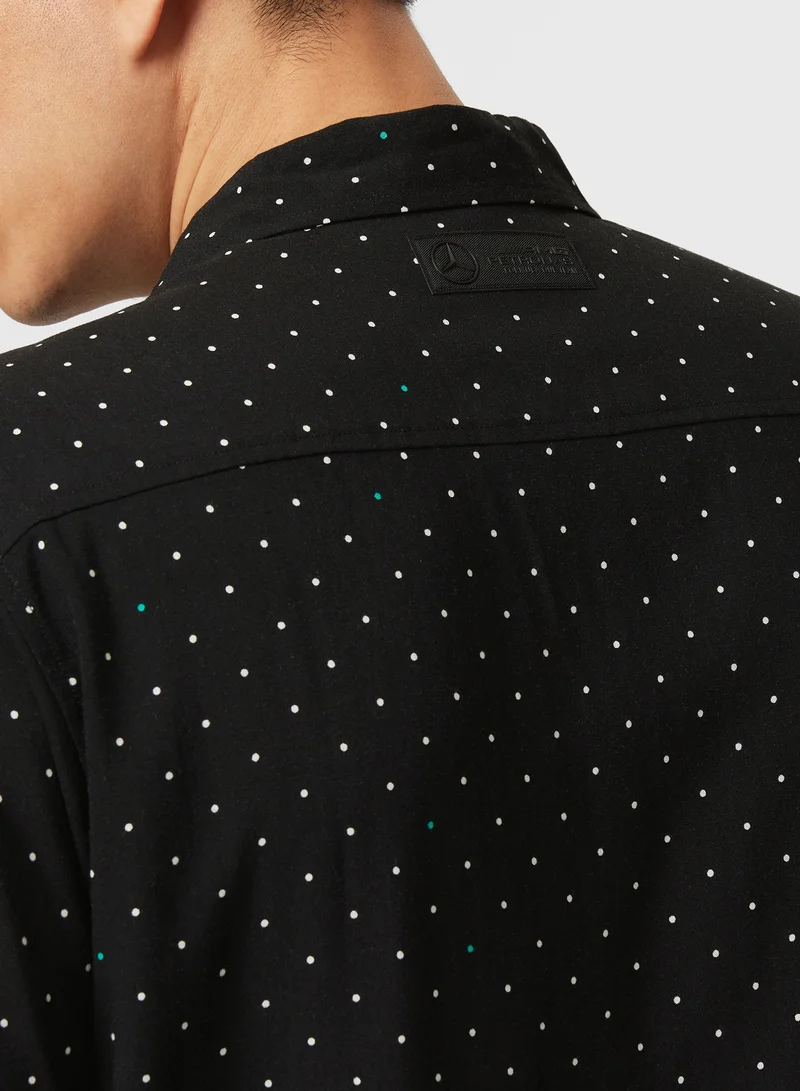 AMG Petronas Formula 1 Team  AMG Petronas F1 Team Polka Dot Button-Up Shirt for Men | Best Price UAE