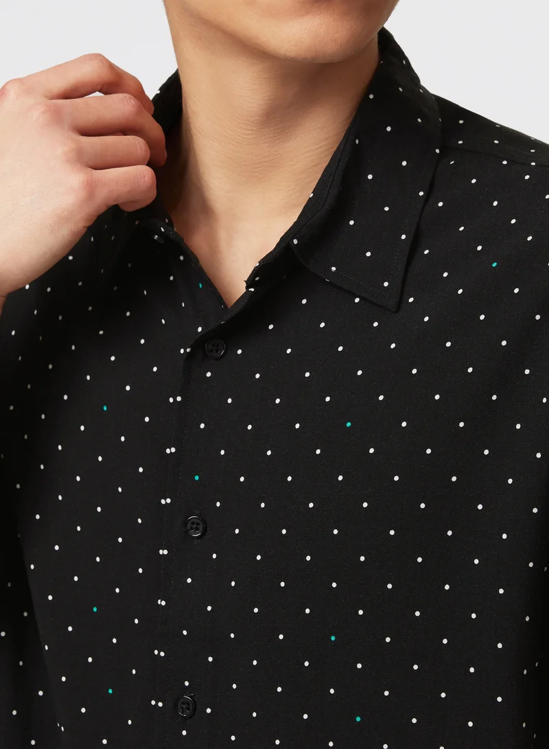 AMG Petronas Formula 1 Team  AMG Petronas F1 Team Polka Dot Button-Up Shirt for Men | Best Price UAE