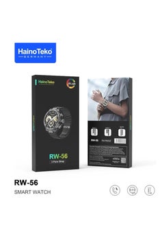 هينو تيكو ساعة هاينو تيكو RW 56 الذكية بشاشة AMOLED كبيرة الحجم مع 3 أزواج من الأشرطة وشاحن لاسلكي - فضي  - Image 2