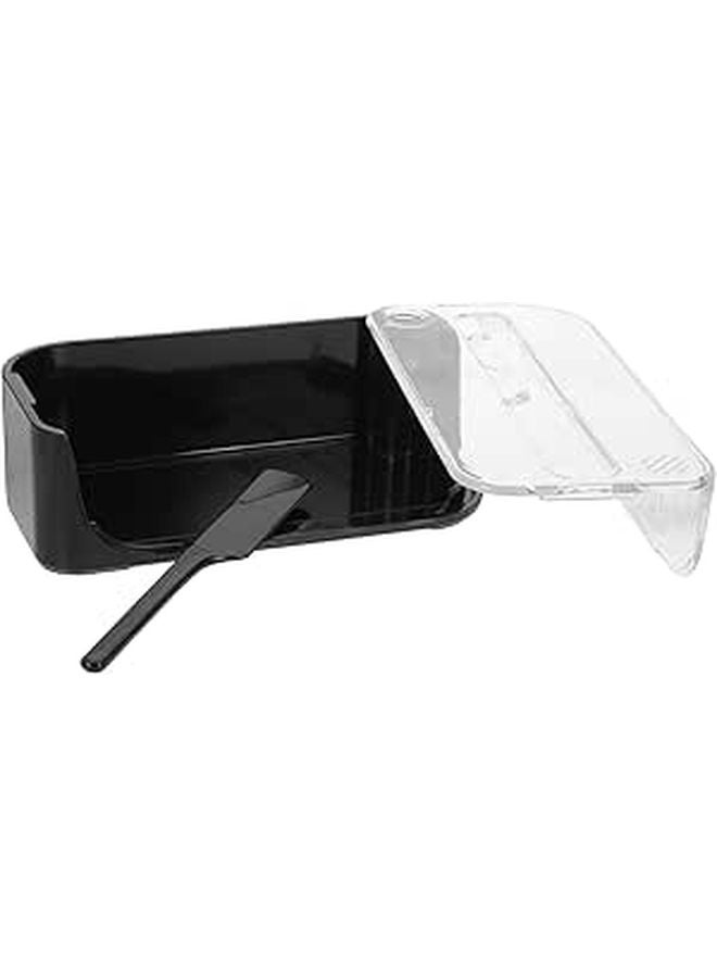 Black Butter Dish With Lid Storage Tray For Fridge And Countertop Kitchen Use - Image 1