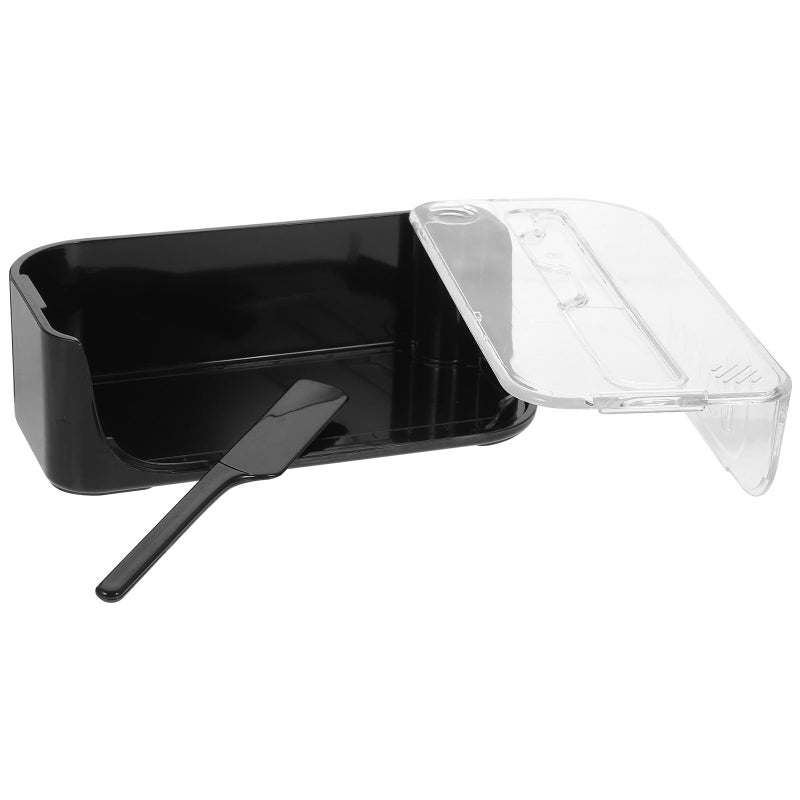 Black Butter Dish With Lid Storage Tray For Fridge And Countertop Kitchen Use - Image 2