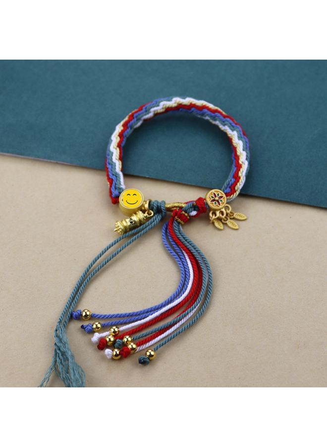 Generic Thangka Tibetan Hand Rope Hand-rubbed Cotton Rope Hand-woven Bracelet Wuye Manjusri Thangka National Style Colorful Hand Rope