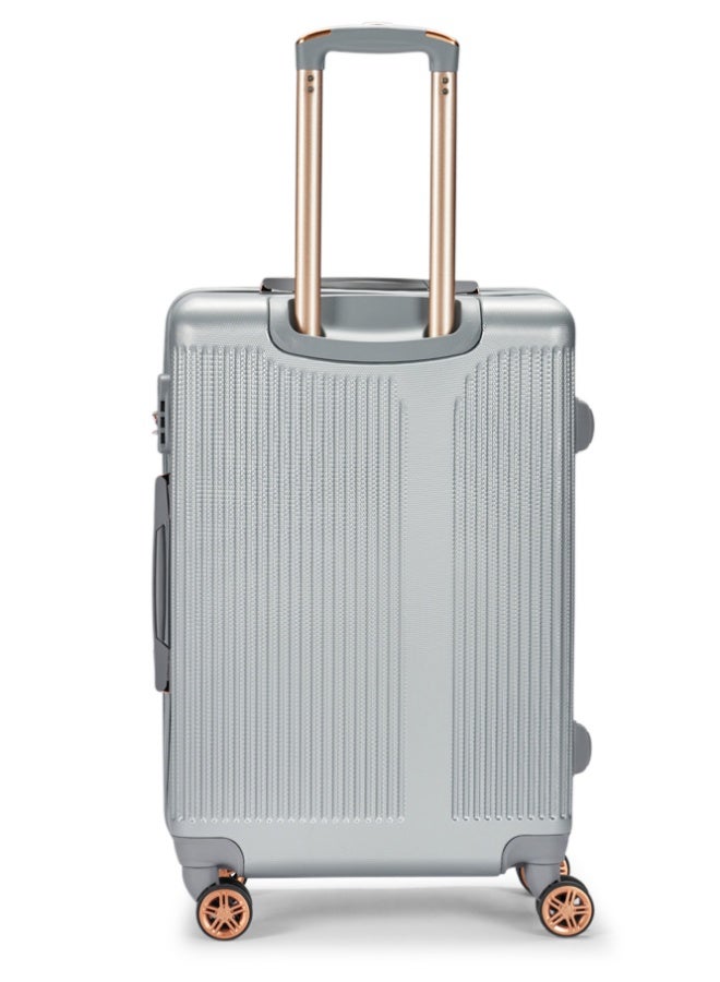 ليمرا طقم شنط سفر مكون من 5 حقائب أمتعة بـ 4 عجلات بتصميم صلب و حديث فضي - Image 3