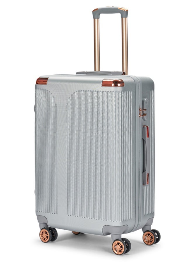 ليمرا طقم شنط سفر مكون من 5 حقائب أمتعة بـ 4 عجلات بتصميم صلب و حديث فضي - Image 4