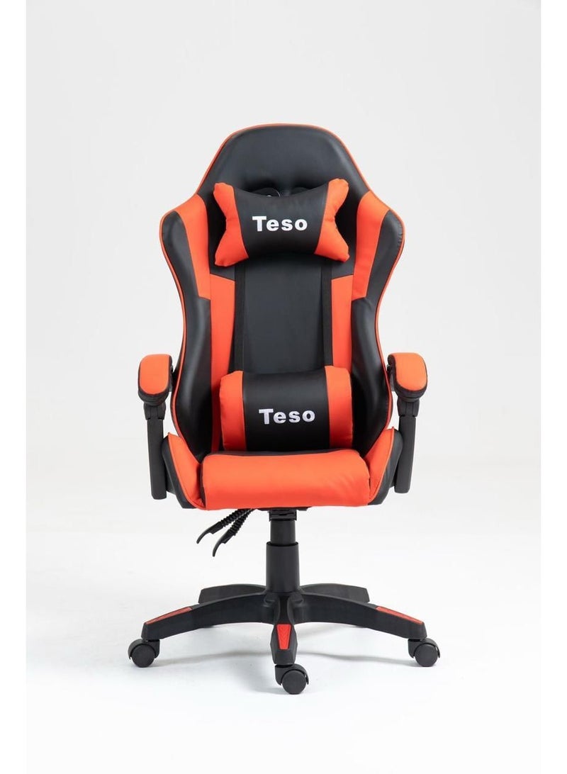 Teso Gaming Chair Adjustable Computer Chair PC Office PU Leather High Back Lumbar Support