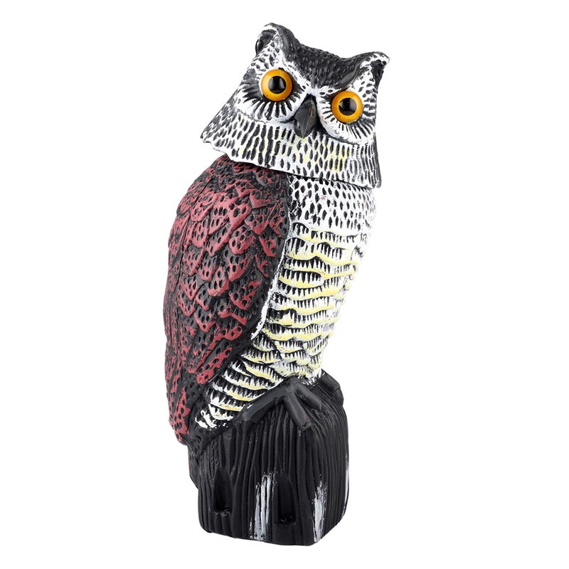 Plastic Owl Statue Decoys for Bird Control  Owl Scarecrow with Rotating Head for Garden Yard and Outdoor Use  Scare Birds