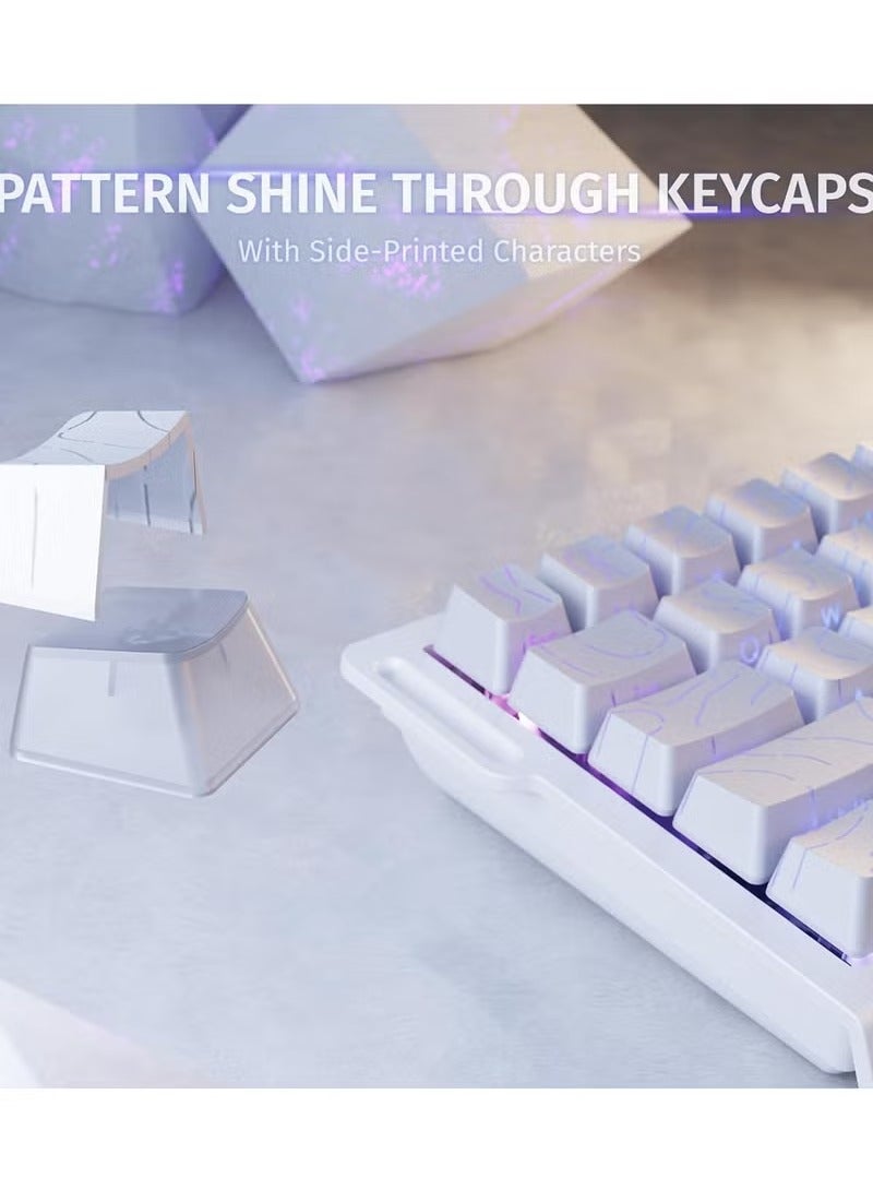 هجوم القرش لوحة مفاتيح ألعاب ATTACK SHARK X68 HE 8KHZ سريعة التشغيل بمفتاح مغناطيسي ودقة 0.01 مم ومعدل استطلاع 8 كيلوهرتز ولوحة مفاتيح RGB سلكية 60% TKL مع تشغيل قابل للتعديل وكابل ملفوف Snap Tap لأجهزة الكمبيوتر الشخصية/ماك (محيط أبيض) - Image 5