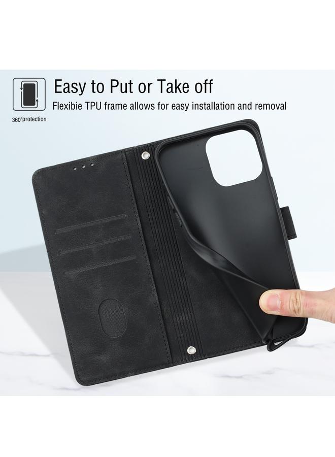 اس-توب جراب لهاتف iPhone 15 Plus مصنوع من الجلد المنقوش بملمس الجلد - Image 5