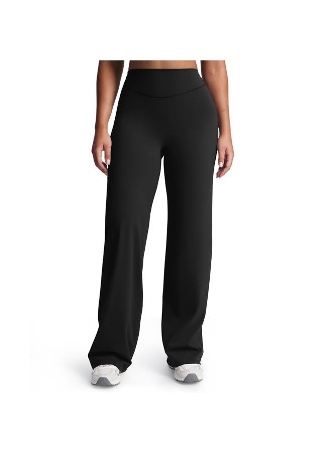 Aoxjox Women's Workout Velura Straight Leg Bottoms Mid-Waist Hidden Srcunch PlushFlex™ Gym Yoga Pants 31"/33"/35" - Image 1
