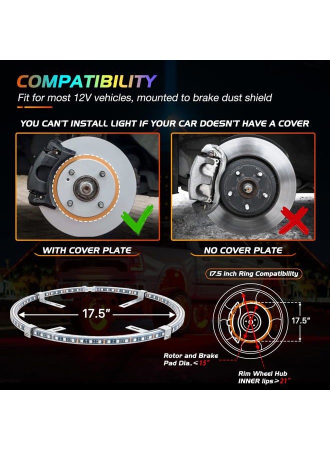 Nilight 4PCS 17.5inch Double Row LED Wheel Ring Lights RGB with APP and Remote Control Neon Wheel Rim Lights w/Turn Signal and Braking Function Dual Row for Car Van SUV Truck - Image 5