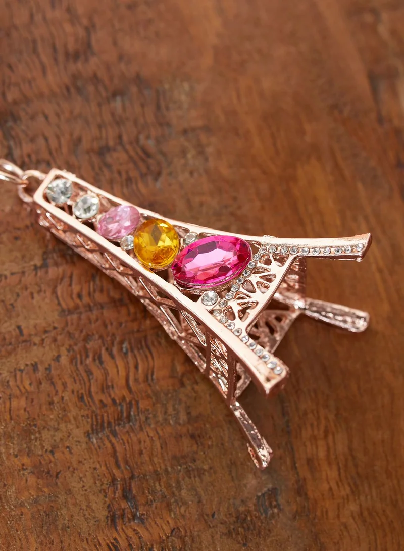 Pink Cactus Eiffel Tower Key Ring