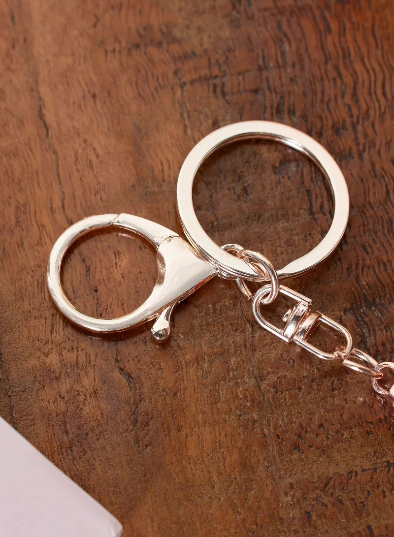Pink Cactus Eiffel Tower Key Ring