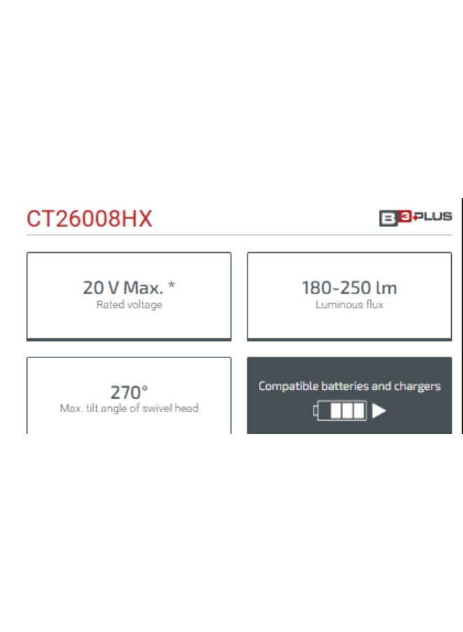 Crown CT26008HX-2S  LED flood light 20 volt 2 amp with one battery and charger - Image 3