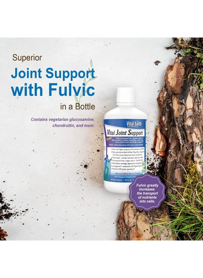 Vital Earth Minerals Vital Earth Joint Support Supplement With Fulvic Acid Trace Minerals Liquid MsmLiquid Glucosamine Chondroitin For Humans Aloe VeraTart Cherry JuiceHyaluronic AcidBoswellia 32 Fl Oz  - Image 3