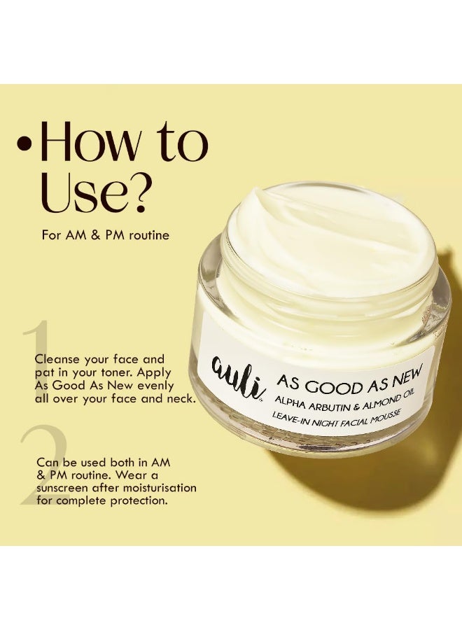 AULI LIFESTYLE Auli Night Cream For Normal to Dry Skin Types | Alpha Arbutin, Almond Oil and Shea Butter | Anti Aging Face Cream to Reduce Lines & Wrinkles | As Good As New - 60GM - Image 2