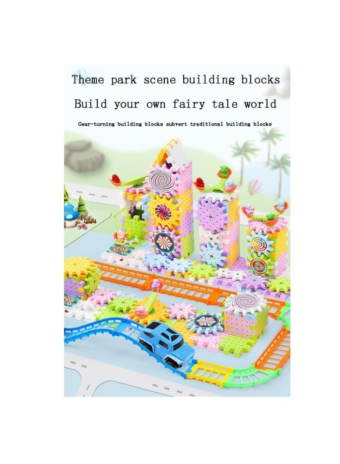 Electric Gears Blocks Toy, Gear Building Toy Set, Children's Electric Gear Rotating Building Block Toys, Construction Toy Set For Kids, Diy Electric Gear Building Block Toy 83 PCS - Image 3
