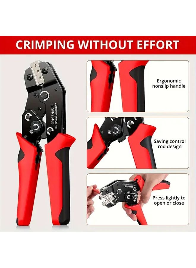 Red Black SN 2546B Multifunctional Electrician Crimping Pliers High Carbon Steel - Image 2