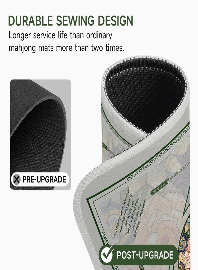 Deyimmei Neoprene Mahjong Mat for Table 31.5"x31.5" - Non-Slip, Noise Reduction Cover with Storage Pockets, American Rules & Crease-Free Rolled Shipping (Vibrant Blooms) - Image 2