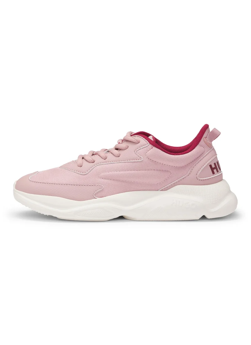 هوجو Mixed-material trainers with contrast logos