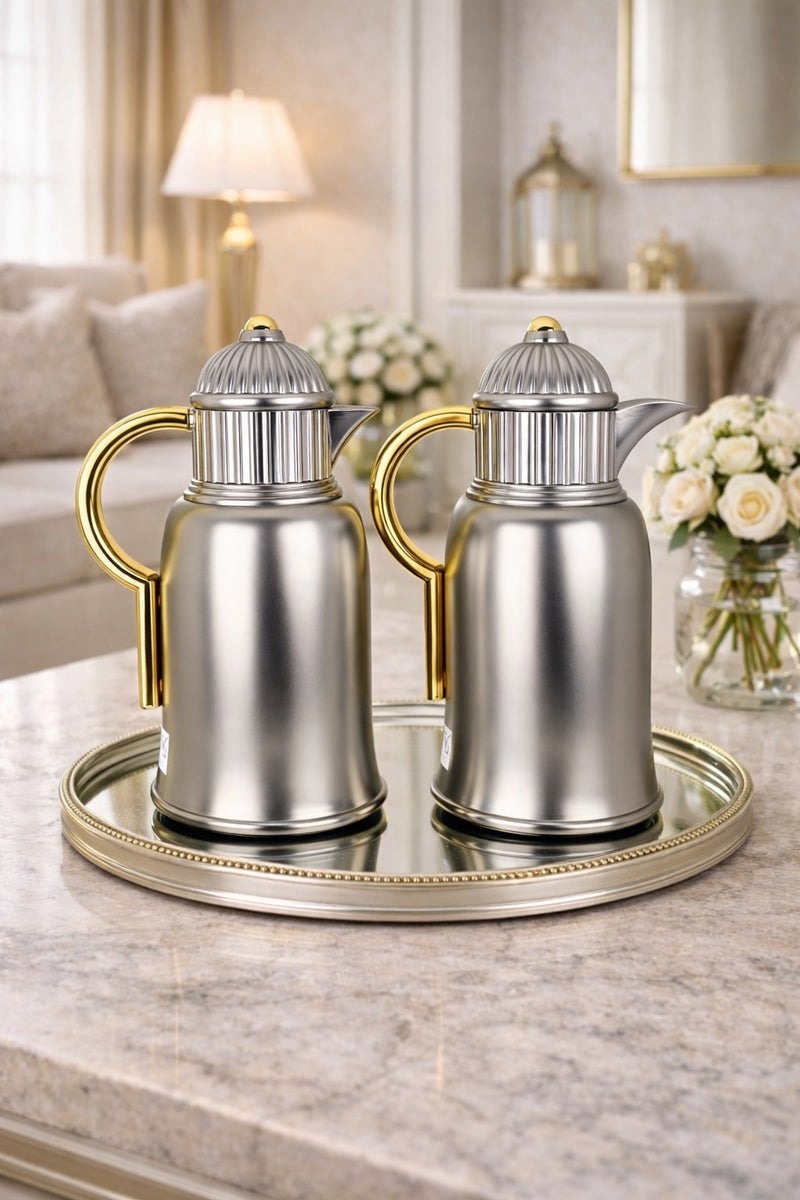 رادین مجموعة ترمس حراري مميزة للشاي والقهوة مكونة من قطعتين | مبطنة بالزجاج من الداخل | احتفاظ طويل بالحرارة | مثالية لشهر رمضان والاستخدام اليومي - Image 2