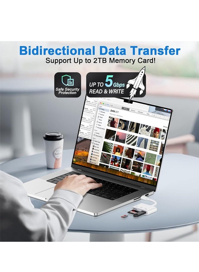 Multifunctional 3-in-1 USB C SD Card Reader,Type-C Card Reader for USB C Device ,TF Card Adapter Support Dual Read and Write - Image 3