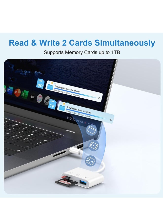 Multifunctional 3-in-1 USB C SD Card Reader,Type-C Card Reader for USB C Device ,TF Card Adapter Support Dual Read and Write - Image 5