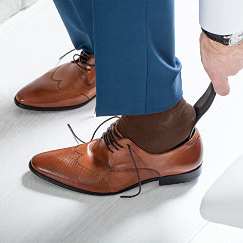 Athlemo Men's Super Soft Dress Crew Socks, 4 Pack Business Casual Sock Moisture Wicking Socks, Brown, 13-15 - Image 2