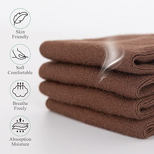 Athlemo Men's Super Soft Dress Crew Socks, 4 Pack Business Casual Sock Moisture Wicking Socks, Brown, 13-15 - Image 4