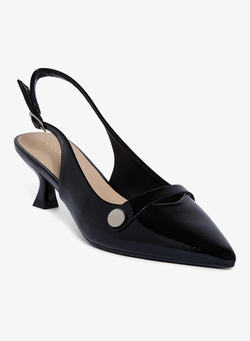 Geoomnii Geoomnii Low Heel Mules for Women – Comfortable Slip-On Backless Heels for Office, Casual & Daily Wear