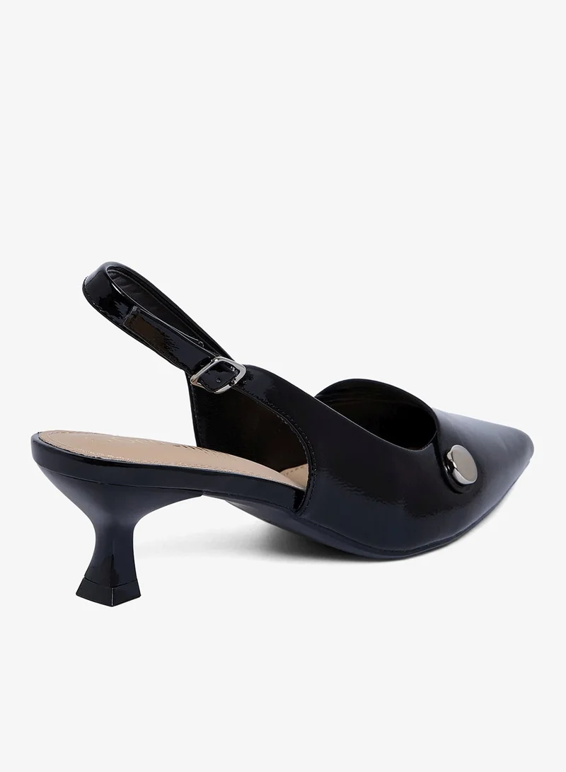 Geoomnii BLACK Geoomnii Low Heel Mules for Women – Comfortable Slip-On Backless Heels for Office, Casual & Daily Wear for Women | Best Price UAE