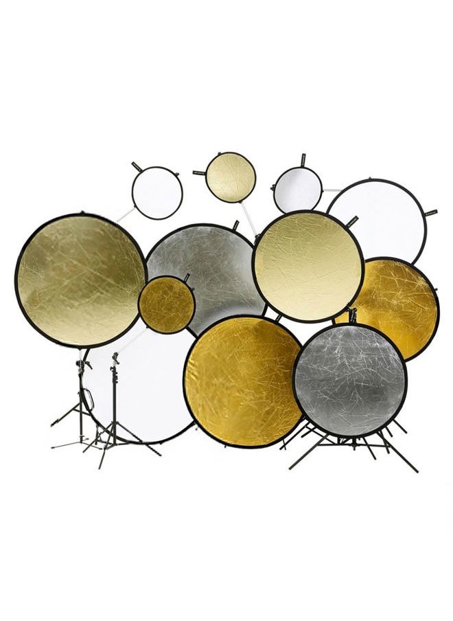MDRTIRIM - 2 in 1 Lighting Reflectors Round Folding Portable 12" 30cm for Photography Reflector Portrait Still Life Fill Light - Image 1