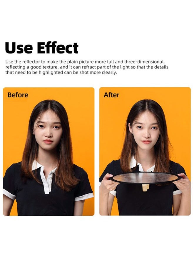 MDRTIRIM - 2 in 1 Lighting Reflectors Round Folding Portable 12" 30cm for Photography Reflector Portrait Still Life Fill Light - Image 1
