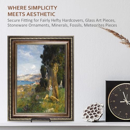DIDUDIDU Large Plate Holder Display Stand - 12 inch Super Tall Big Plate Stands for Heavy Duty Display - Metal Picture Frame Stand - Tabletop Easel Stand for Decorative Platter | Plaque | Book - 2 Pack - Black - Image 5