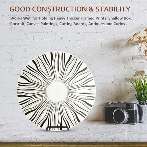 DIDUDIDU Large Plate Holder Display Stand - 12 inch Super Tall Big Plate Stands for Heavy Duty Display - Metal Picture Frame Stand - Tabletop Easel Stand for Decorative Platter | Plaque | Book - 2 Pack - Black - Image 4