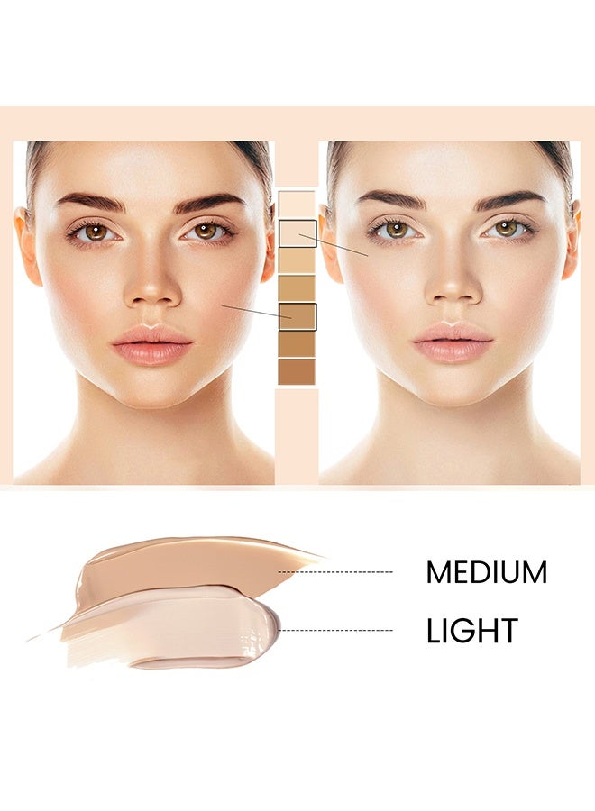 إيلهو كريم تصحيح اللون CC بتغطية كاملة SPF 50، كريم أساس CC، سيروم خفيف مرطب مع تغطية كاملة، يتحكم في الدهون ويرطب البشرة، كريم تصحيح اللون مطفي طويل الأمد (فاتح) 30 مل - Image 2