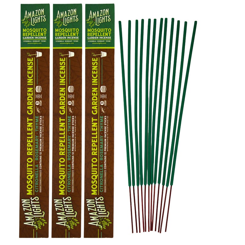 Amazon Lights Mosquito Repellent Garden Incense Sticks 36 Count DEET Free Bug Repellent with Citronella for Patio Camping 3 Hours per Stick