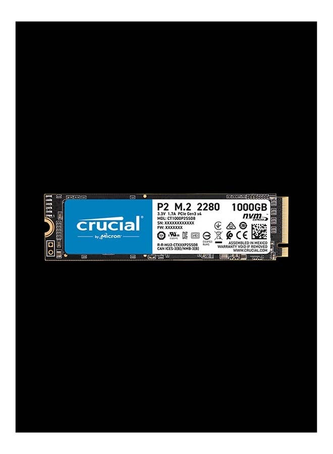 1TB P2 3D NAND NVMe PCIe M.2 SSD, Up to 2400MBPS reading speed, Black, CT1000P2SSD8  - Image 2