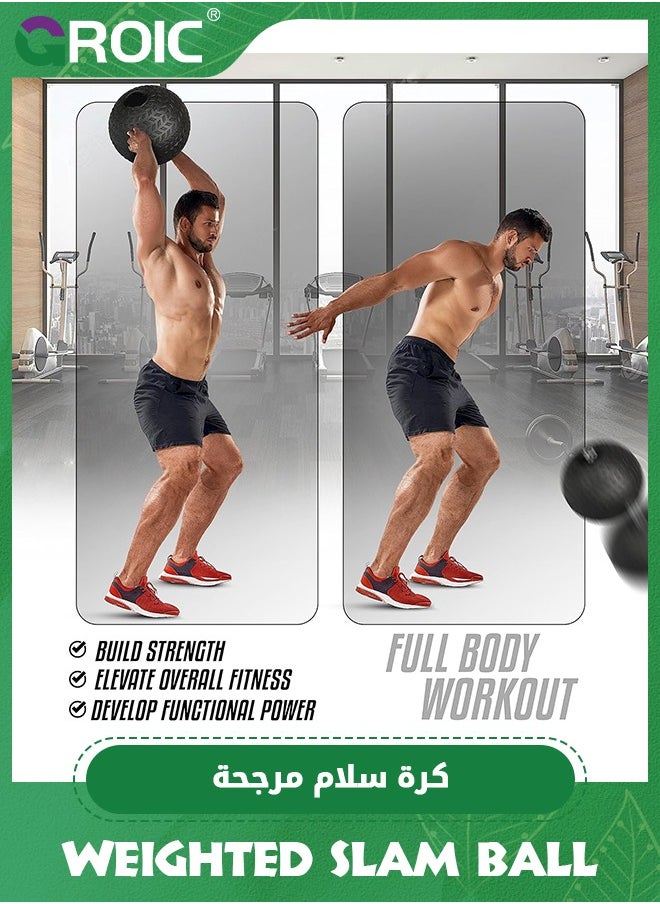GROIC 3 KG Medicine Ball, Weighted Slam Balls, Tread Textured Grip Dead Weight Balls, Durable PVC Sand Filled Workout Ball for  for Strength and Conditioning Exercises, Cardio and Core Strengthen  - Image 4