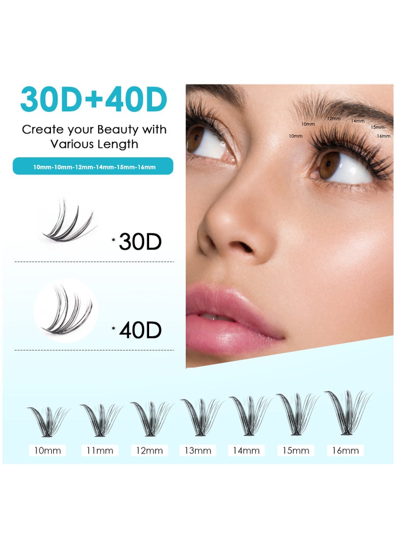 GUDOO مجموعة تمديد رموش العين باستخدام الحزمات الفردية، تحتوي على 320 حزمة من رموش العيون الفردية، منحنى 30D و40D، مع مجموعة تطبيق ولاصق ومزيل لاصق الرموش. تشمل المجموعة تركيبًا للرموش ولاصقًا ومزيلًا للاصق - Image 3