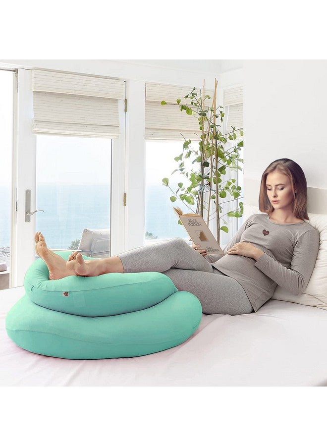 COOZLY COOZLY C Shaped Pregnancy Pillow | Maternity Pillow|100% Cotton Removable Covers | Premium PregnoCare Fibres | Pregnancy Sleeping Pillow (02 Premium LYTE, Cyan) - Image 3