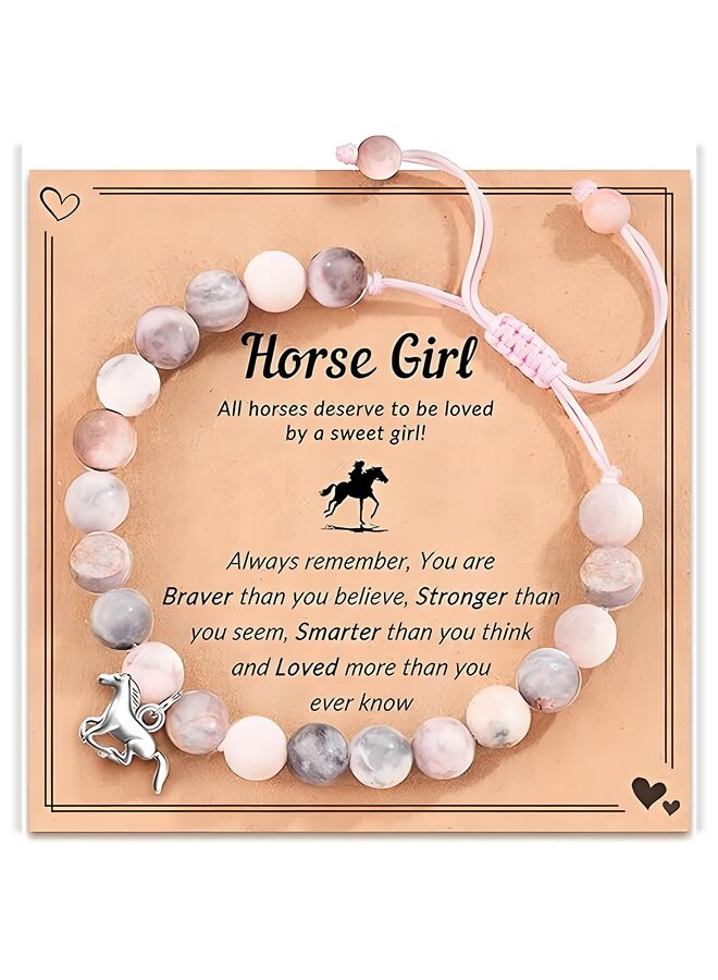 LAMAY Horse Charm Bracelet for Girls - Horse Loving Daughter, Granddaughter, Niece - Birthday & - Image 1