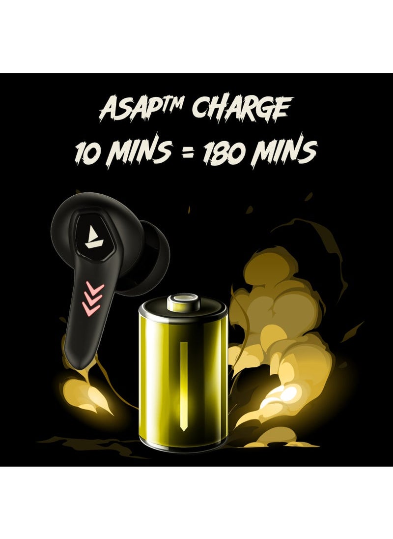 Immortal 171 In Ear Tws Earbuds With 40 Hrs Playtime, Quad Mics Enx Tech, Beast Mode, Blazing Rgb Leds, Bluetooth V5.3 & Asap Charge Black Sabre
