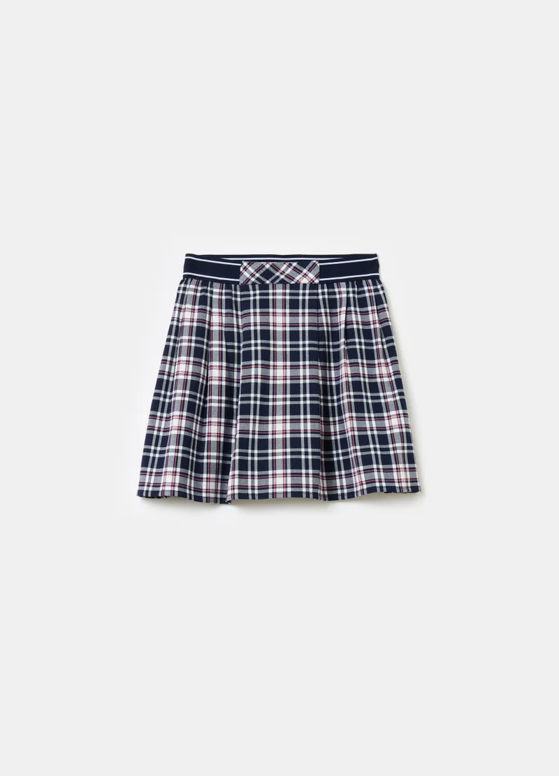 Ovs Check mini skirt with pleats